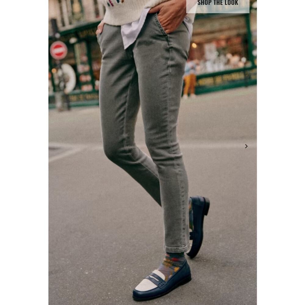 Sezane Clara High Waist Cropped Trouser Light Grey Size 34 (US 2)